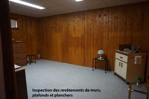 Inspection des revêtements de murs, plafonds et planchers